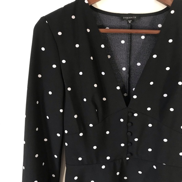 Dynamite Black and White Polka Dot Blouse - Picture 3 of 7